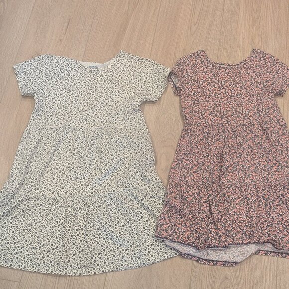 Old Navy Tiered Short Sleeve Dresses Floral Patterns (Lot of 2) Girls-Size Lg - Picture 1 of 6